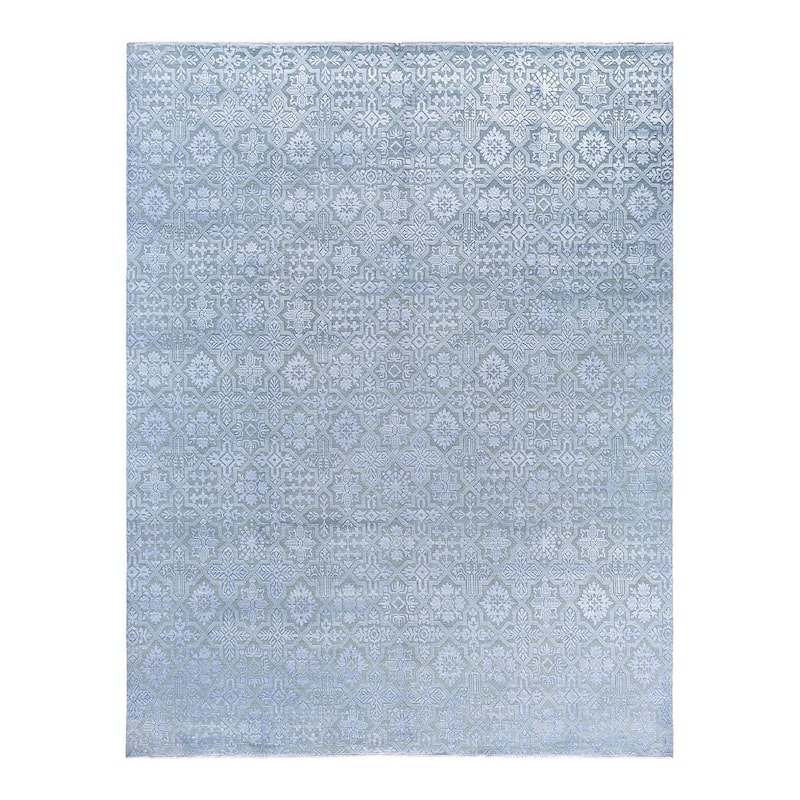 Ikat One-of-a-Kind Hand-Knotted Area Rug, Blue - 8' 0" x 10' 2"