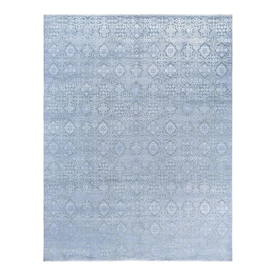 Ikat One-of-a-Kind Hand-Knotted Area Rug, Blue - 8' 0" x 10' 2"