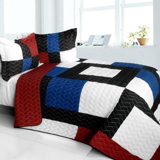 Deep Voyage Brand New Vermicelli-Quilted Patchwork Quilt Set Full/Queen ...