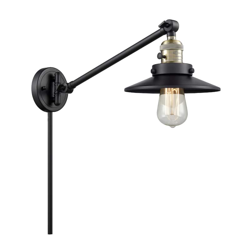 Innovations Lighting Railroad Single Light 25" Tall Wall Sconce / - Black / Antique Brass / Matte Black