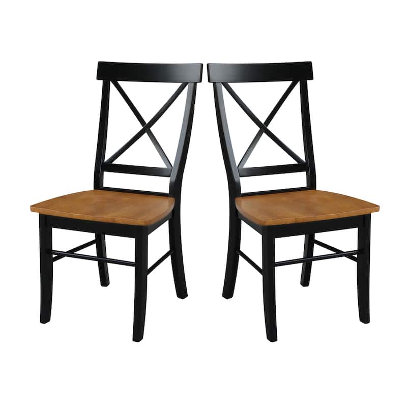 Set of Two X-Back Dining Chairs - Black/Cherry