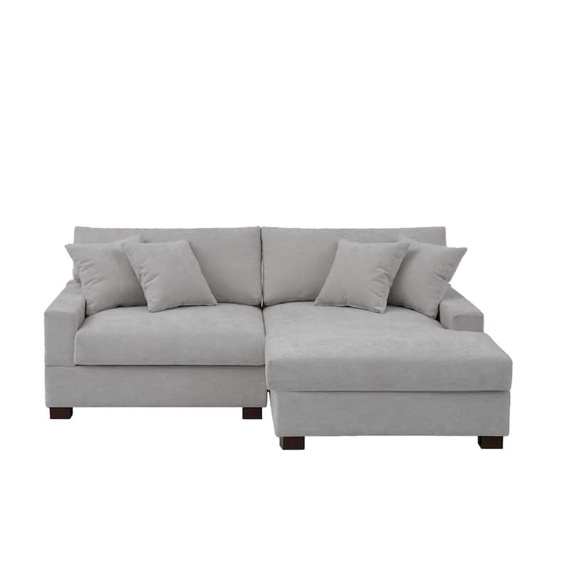 Modern Oversized Chenille Modular Sectional Sofa With Chaise