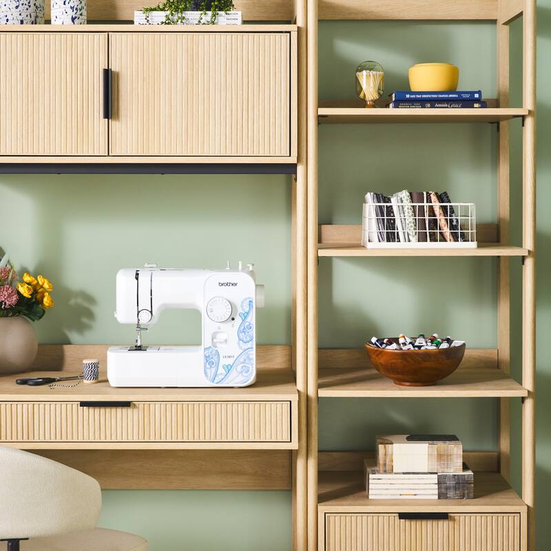 Walker Edison 3-Piece Set Hutch Desk with 1 Narrow and 1 Wide Bookcase