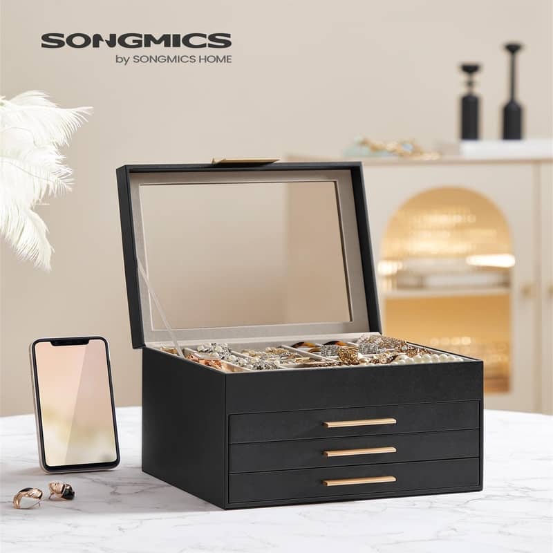 Jewelry Box with Glass Lid