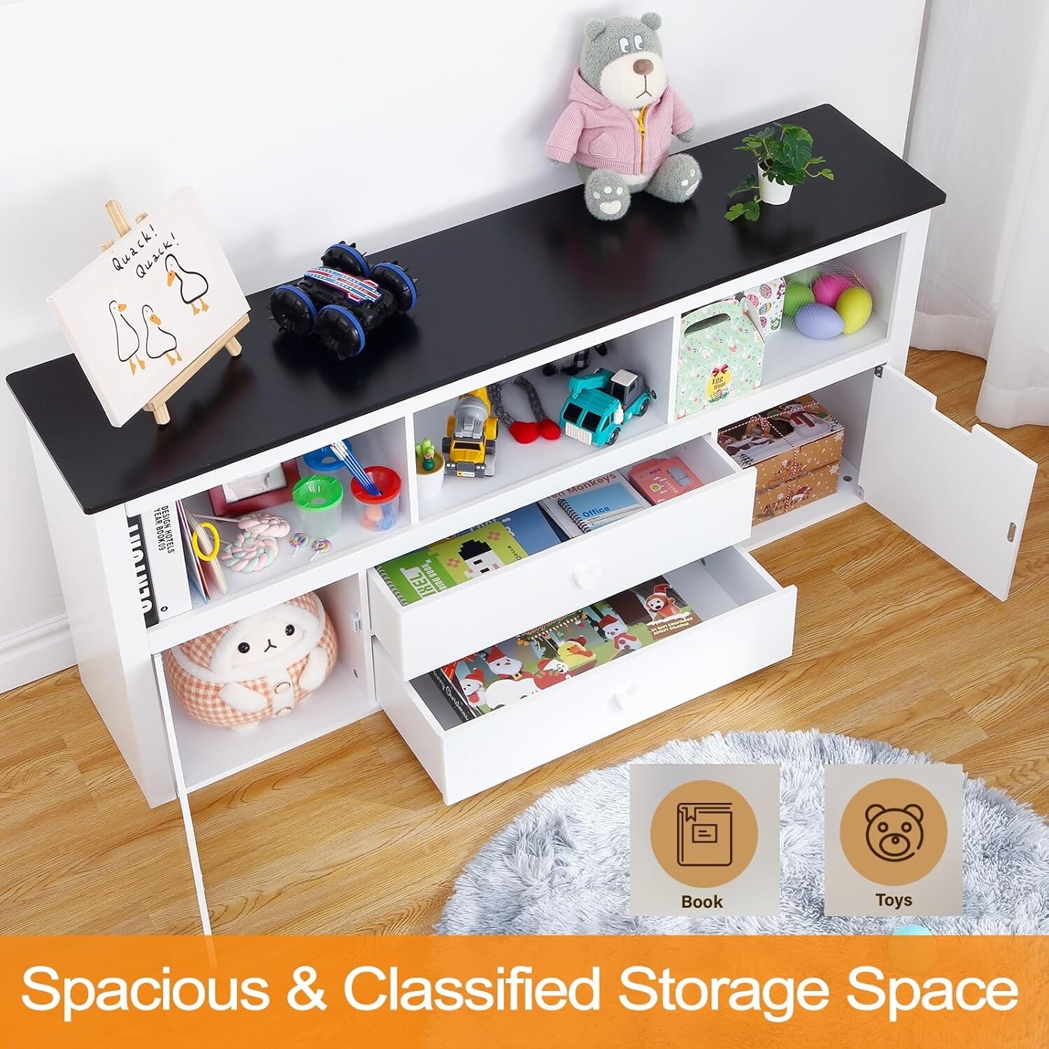 Toy Storage Cabinet with Bookshelf for Bedroom - buybuy BABY