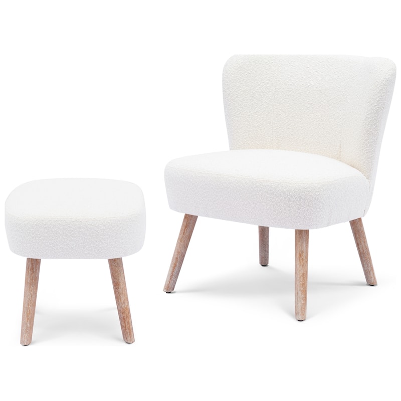 Boucle Polyester Upholstered Living Room Set - Stain Resistant (2-Piece Set)