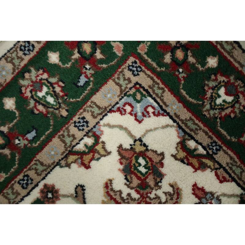 Hand Knotted Oriental 100% Wool Carpet Traditional All-Over Beige & Ivories Kashan Area Rug - 5' 0'' X 3' 0''