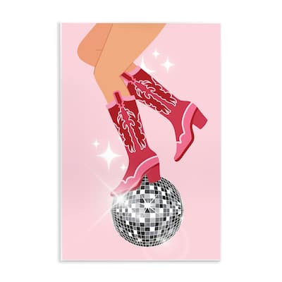 Stupell Balancing Disco Cowgirl Wall Plaque Art Design By LSR Design Studio