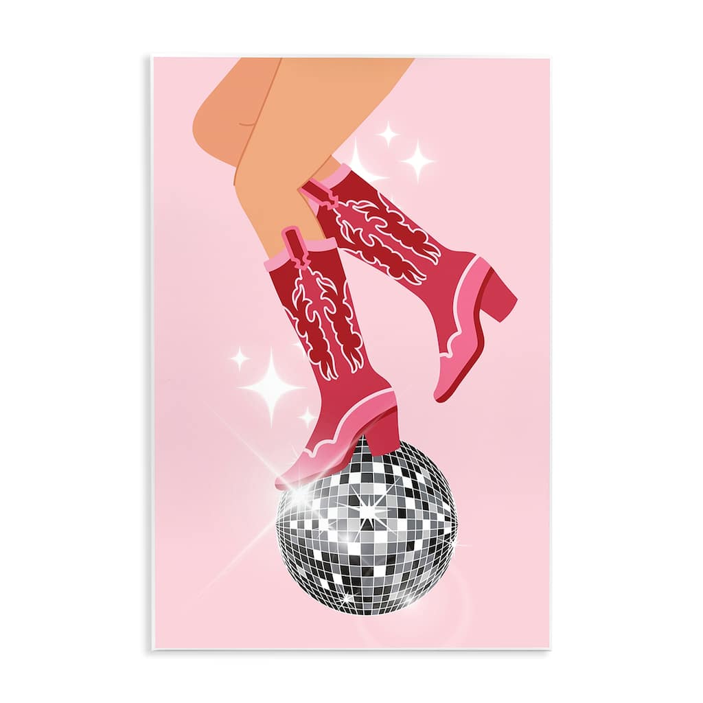 Stupell Balancing Disco Cowgirl Wall Plaque Art Design By LSR Design Studio
