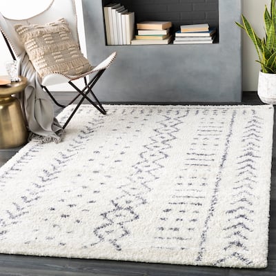 Livabliss Kabira Geometric Tribal Shag Area Rug