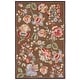 preview thumbnail 148 of 156, SAFAVIEH Handmade Chelsea Nataly French Country Floral Wool Rug 5'3" x 8'3" - Brown - Rectangle