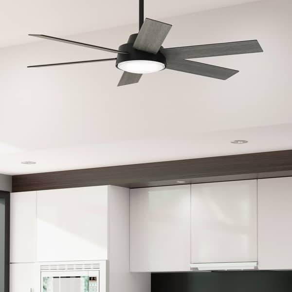 slide 2 of 19, Hunter 52" Donatella Ceiling Fan with LED Light Kit and Handheld Remote - Transitional, Mid-Century, Modern Matte Black