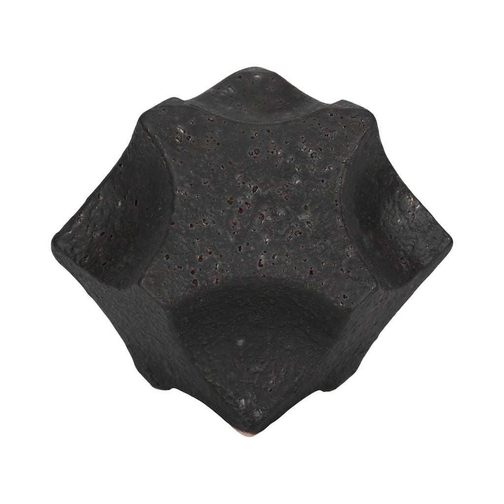 Sagebrook Home Textured Geometric Orb, Black