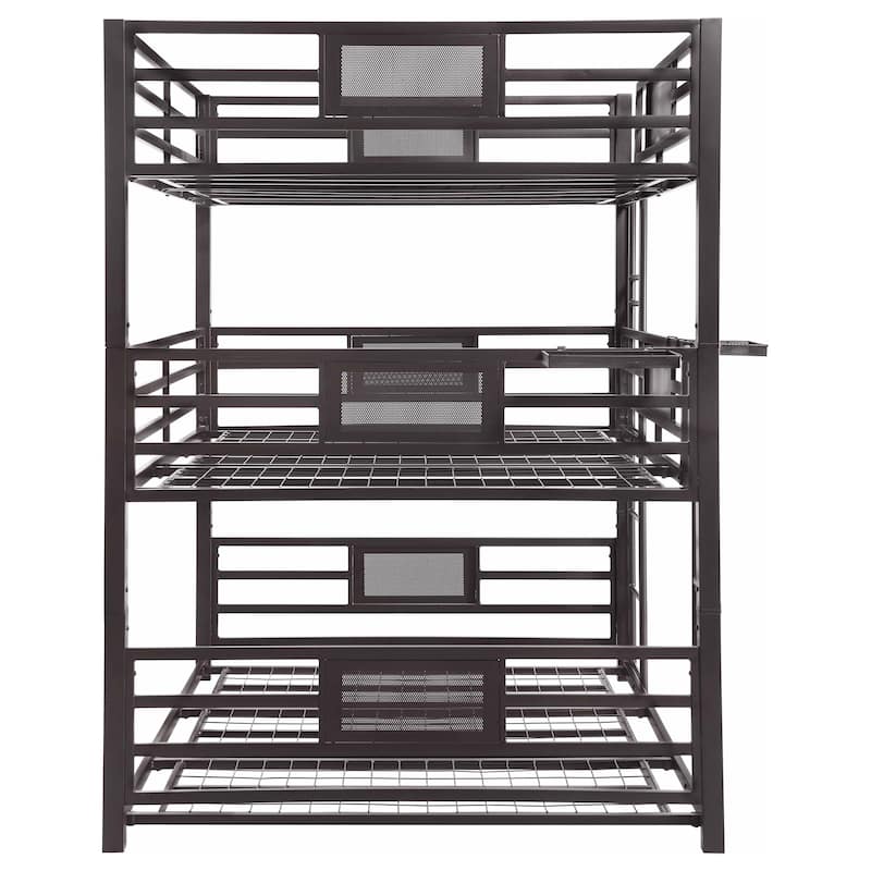 Rogen Dark Bronze Metal Frame Triple Bunk Bed