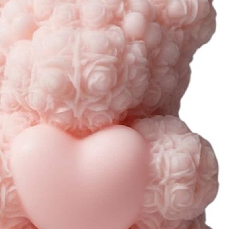4" Pink Unscented Dimensional Teddy Bear Candle