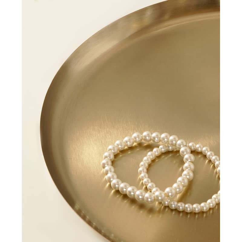 Kate and Laurel Laranya Tiered Round Decorative Tray - 12x12x15