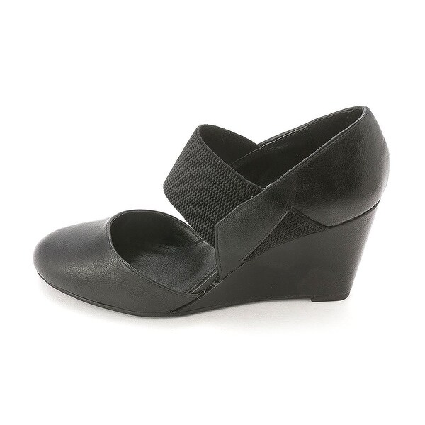 Unlisted Womens Big & Bold Closed Toe Ankle Strap Wedge Pumps
