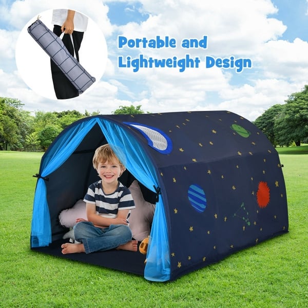 Powcan – Tente De Jeu Pour Enfants – Ciel étoilé Galaxy – 140x100x80 Cm – Pop-up, Rideau à Double Filet – Intérieur Et Extérieur