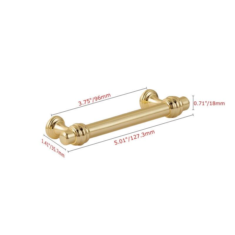 Utopia Alley Cabinet knob/Pull, Polished Gold, knob 1.19"/3.75"/5"/6.3"/10" center to center