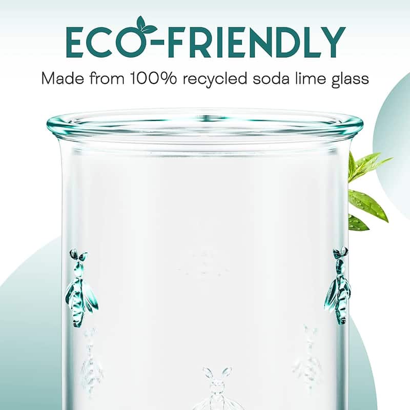 Amici Home Set of 6 Italian Recycled Green Regina DOF Glasses - 12 Oz