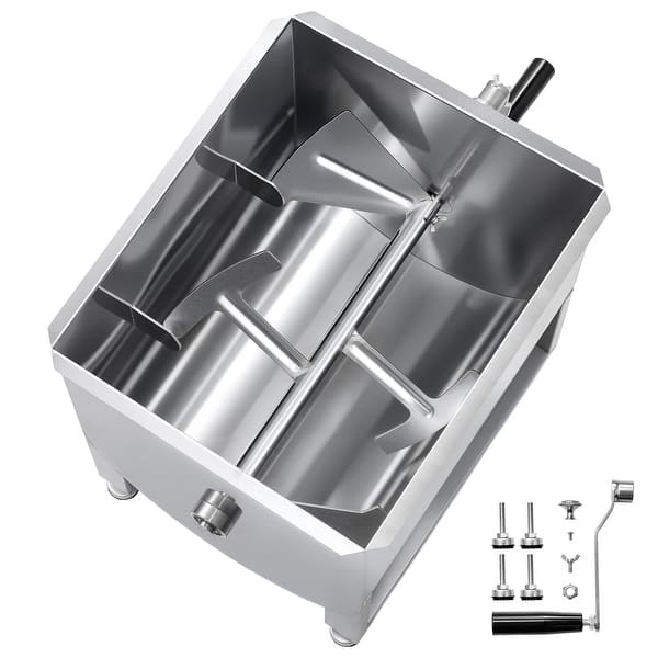 slide 2 of 7, UIMOSO Manual Meat Mixer, Meat Processing Equipment, Stainless Steel Meat Mixer, Sausage Mixer Machine 80L Fixed Tank - with Gearbox