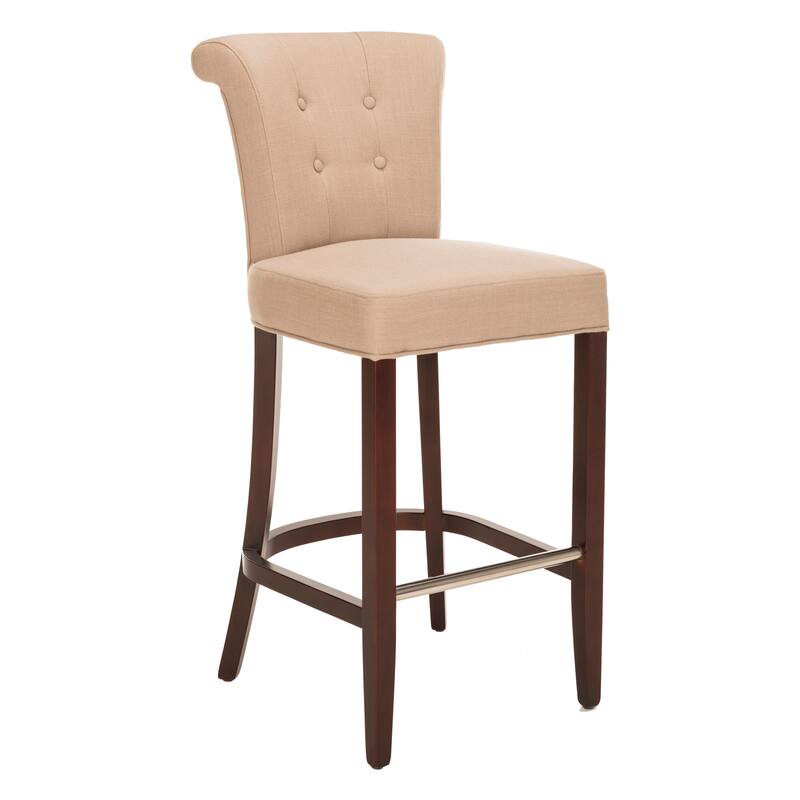 SAFAVIEH Alesia 29.7-inch Curved Back Mahogany Bar Stool - 19.6" x 24.2" x 43.7" - 20Wx24Dx44H