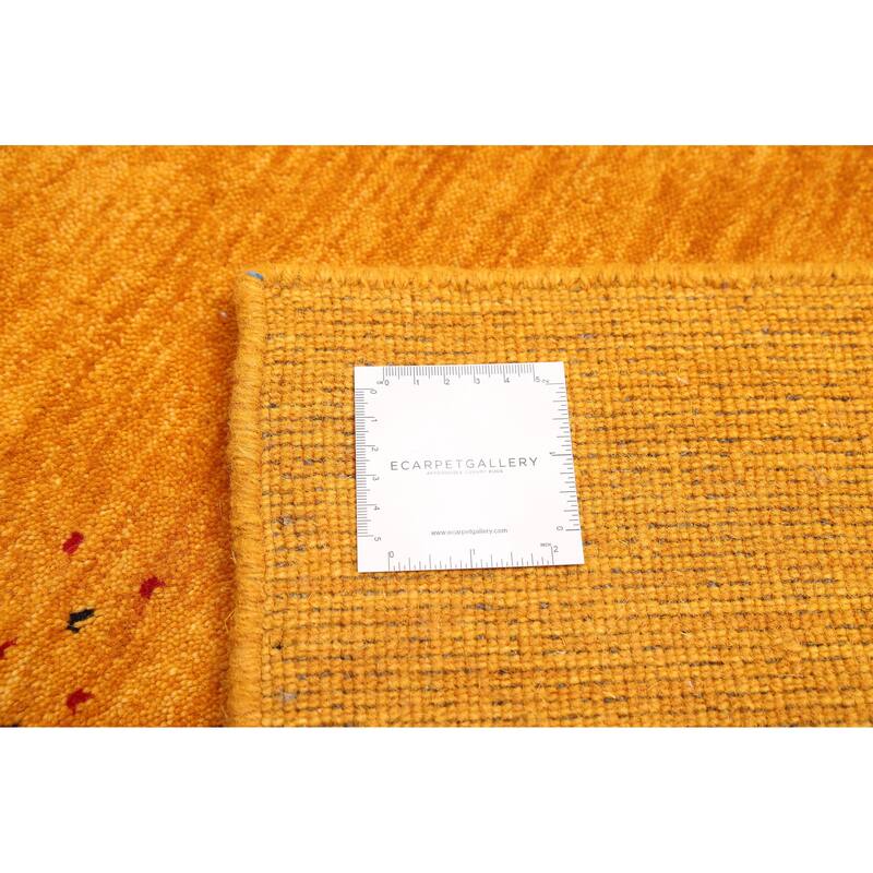 ECARPETGALLERY Hand Loomed Kashkuli Gabbeh Light Orange Wool Rug - 4'9 x 8'0