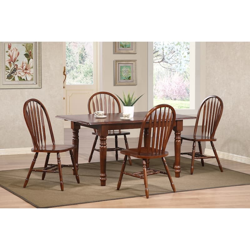 Art Deco Dining Chairs - Solid Wood Arrowback Side Chairs - Set of 2 - Fully Assembled
