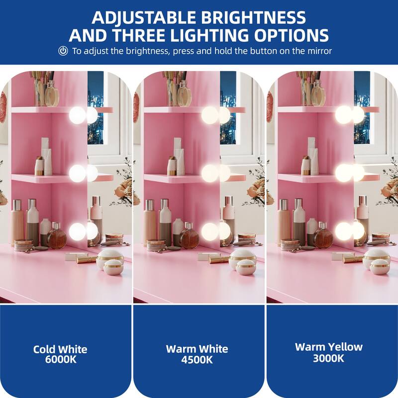 Moasis Makeup Vanity with LED Mirror