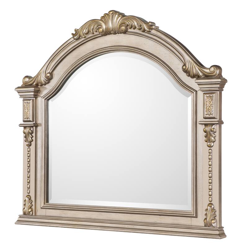 Evelyn Champagne Bedroom Set with Upholstered Headboard