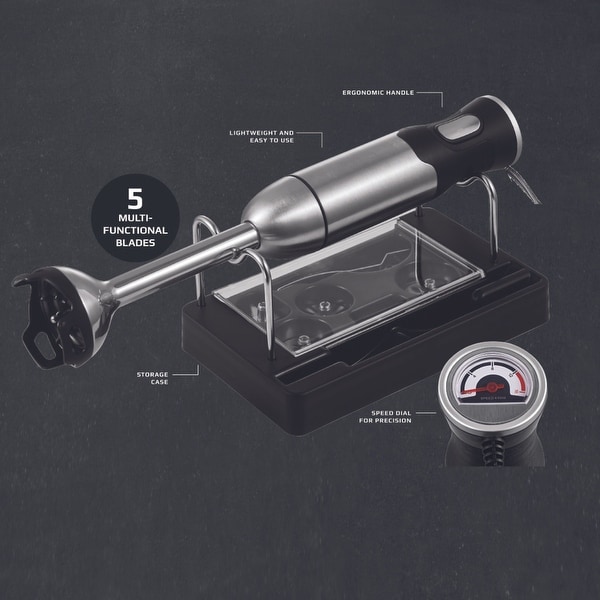 BergHOFF X5 Pro Stainless Steel Handheld Food Processor, 5