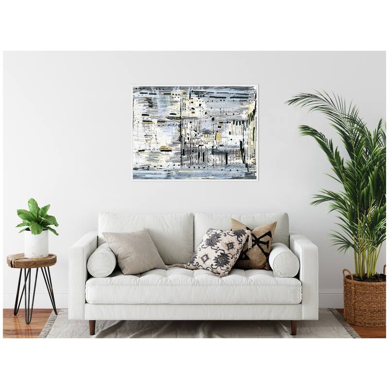 Kate and Laurel Sylvie Brookyln Bridge Horizontal Framed Canvas by Leah Nadeau