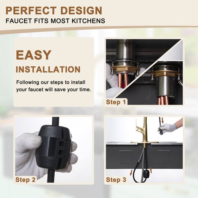 Kitchen Sink Faucet Single-Handle Pull-Out Sprayer Kitchen Faucet