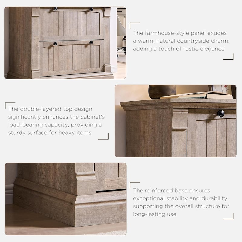 Rustic Wood File Cabinet , Filing Cabinet for Home Office, Living Room