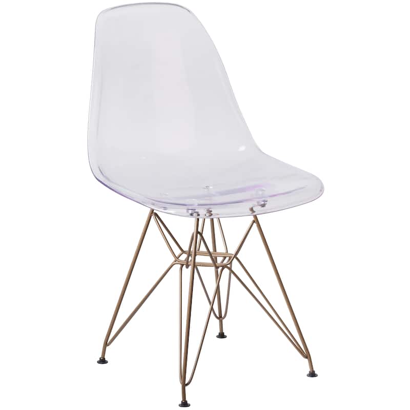 Clear and Gold Metal Eiffel Chair (Set of 2)