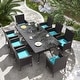 preview thumbnail 51 of 52, Kullavik Outdoor Dining Set, Rattan Patio Furniture Dining Table & Chairs