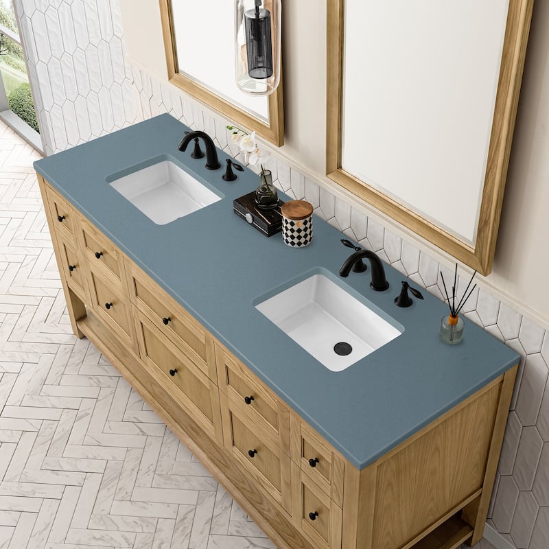 James Martin Vanities Breckenridge 72" Double Vanity, Light Natural Oak