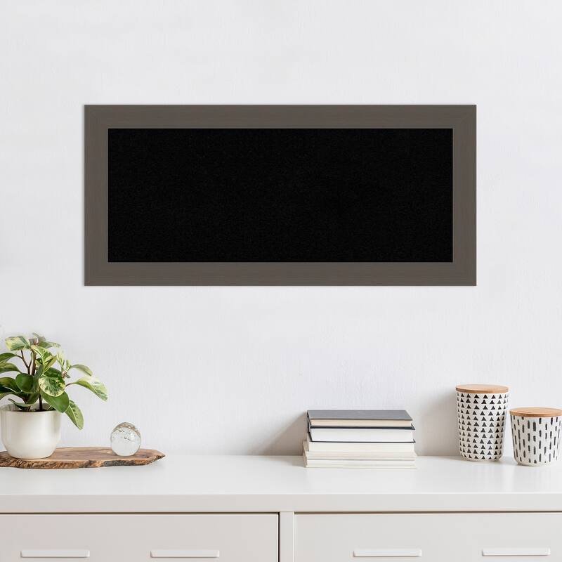 Brushed Framed Black Corkboard Bulletin Board