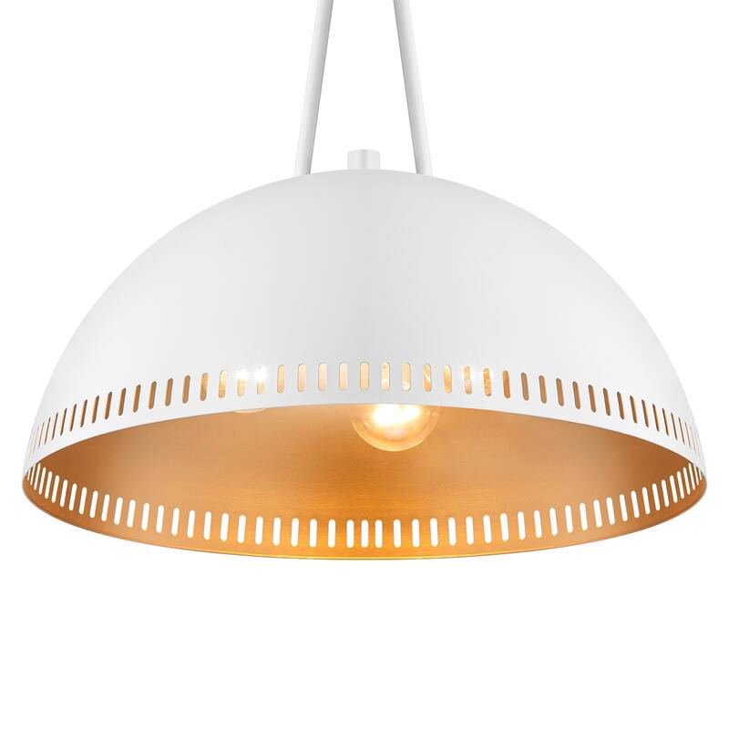Modern Dome Pendant Light with Gold Interior Kitchen Lamp - Dia.16-in