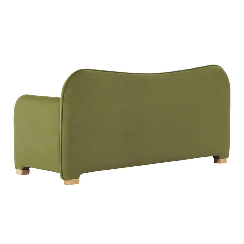 Walker Edison Modern Upholstered Curved Bench with Hidden Storage