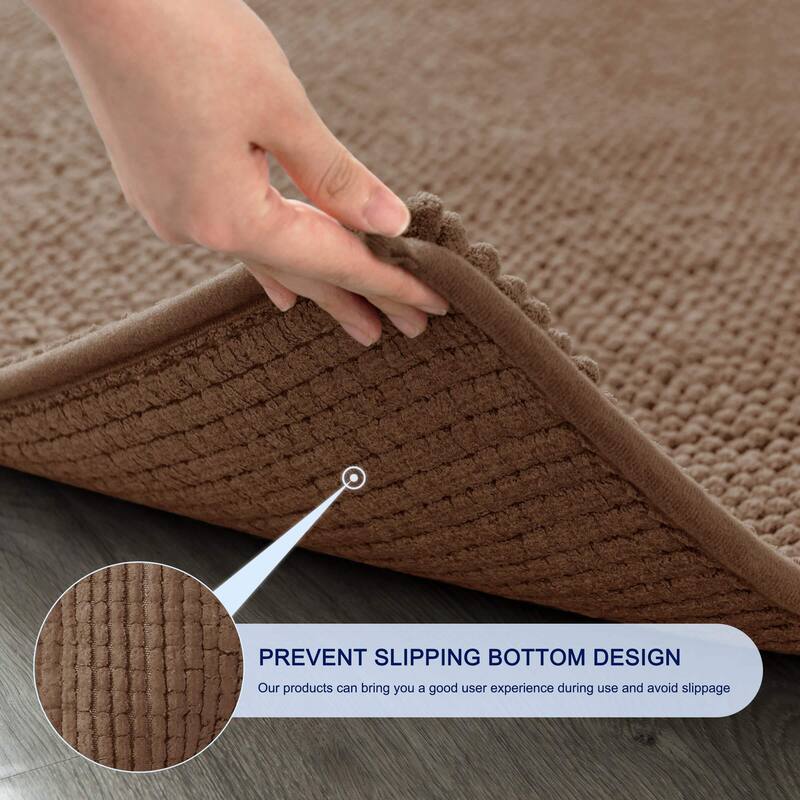 Subrtex Chenille Soft Rugs Super Water Absorbing Shower Mats