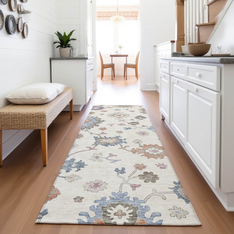 Premium Washable Super Soft Traditiional Spaces Mayfield Rug - Ivory - 2'3" x 7'6"