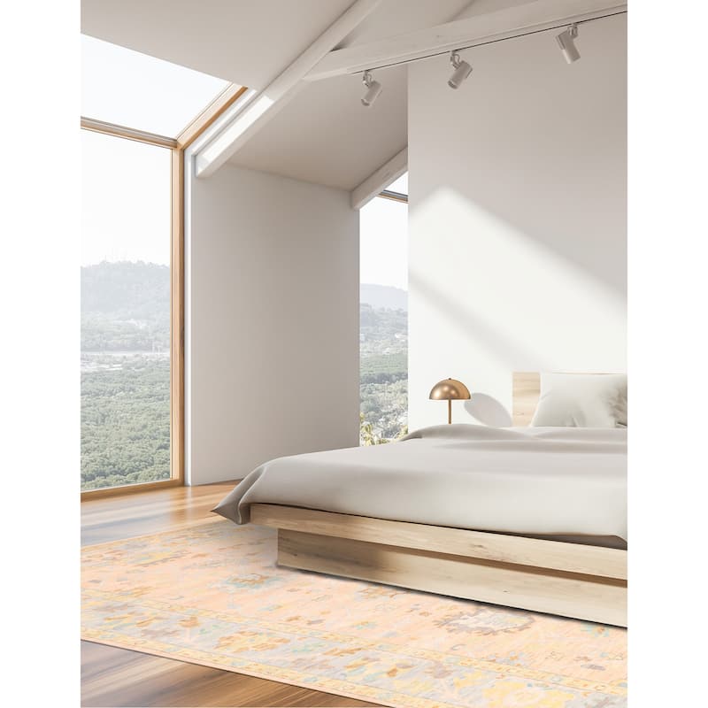 ECARPETGALLERY Hand-knotted Modern Oushak Salmon Wool Rug - 10'1 x 14'3