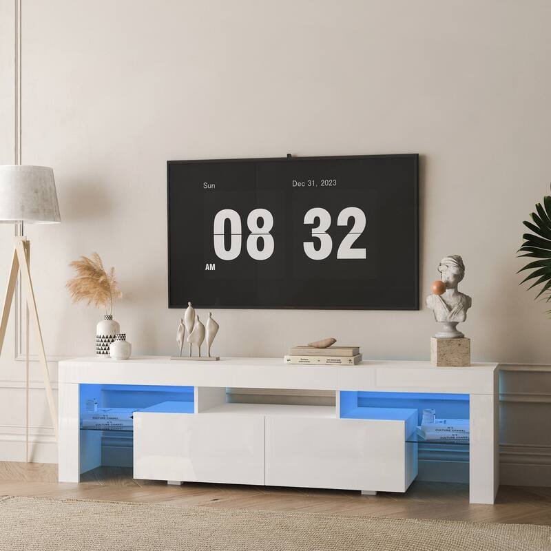 High gloss TV Stand with LED Lights