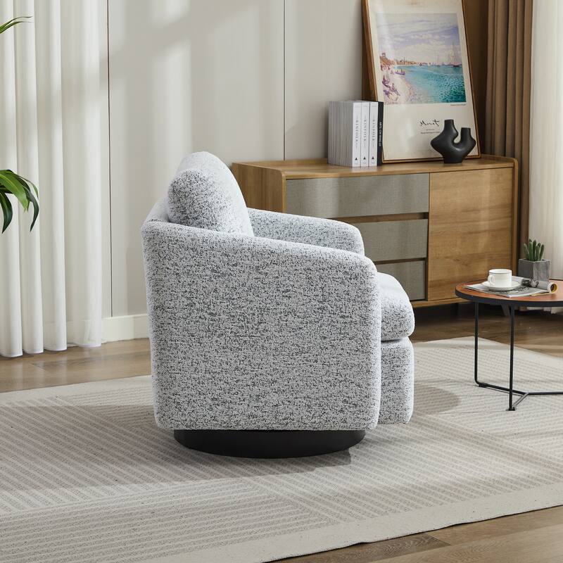Modern 31.5" Swivel Accent Chair, Chenille Lounge Armchair with Pillow, 360 Degree Swivel Club Chair, Comfy Single Sofa Chair