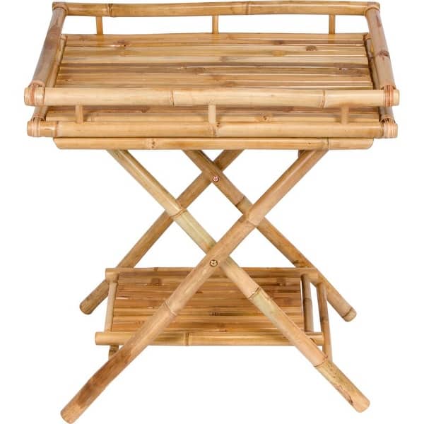Bamboo Butler Table With Removable Serving Tray - Green - Bed Bath & Beyond  - 27659900