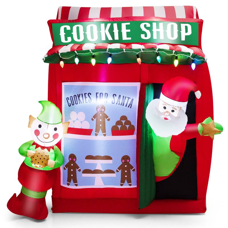 Gymax 6.3FT Self Inflatable Santa Claus Cookie Shop Christmas - See Details