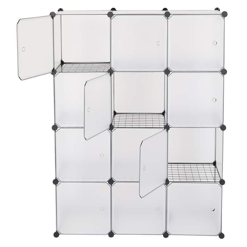 12-Cube Storage Shelf Bookcase Bookshelf White