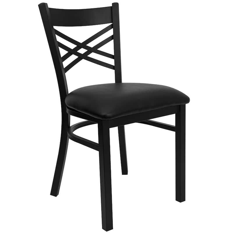 X'' Back Metal Restaurant Chair - 16.5"W x 17"D x 32.25"H - 16.5"W x 17"D x 32.25"H