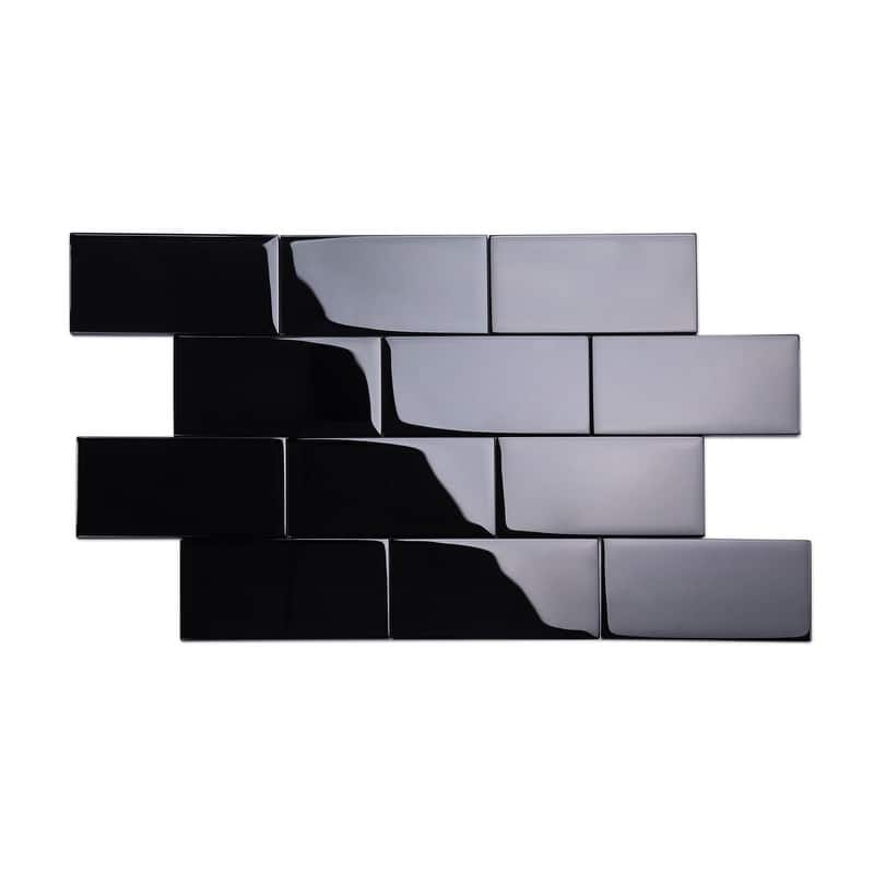 Black 3x6 Glass Subway Tiles